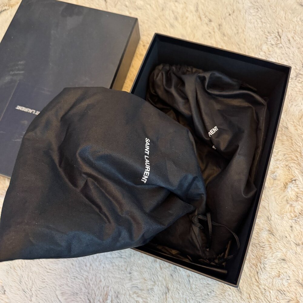 Saint Laurent Anja 105mm D'Orsay Heel Size 38 Suede - Picture 3 of 13